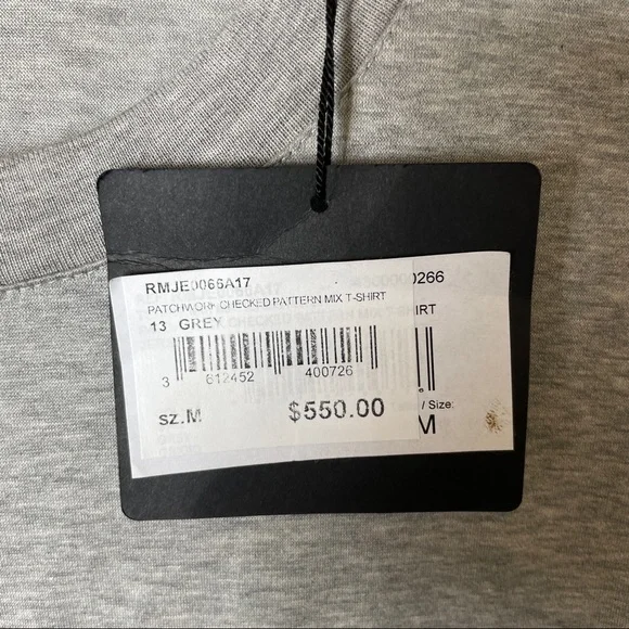 Lanvin Gray Patchwork T-Shirt - Picture 2 of 7